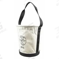 KLEIN TOOLS Bucket Bag: 13 in H, Off-White, Canvas, 0 Pockets, Open Top (MPN 5113). Key specifications — attr1118525: KLEIN TOOLS; attr1118517: High-Density Polyethylene Top Ring; attr1125037: Off-White; attr1125041: Canvas; attr1203718: Yes.