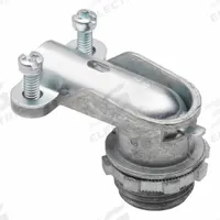 Squeeze Connector: Die Cast Zinc, 3/8 in Trade Size, 3/8 in, Non Insulated (MPN 801-DC2). Key specifications — Box Connection: 3/8 in; Color: Silver; Connection Orientation: 90°; Cable Clamping Method: 2 Screw; Material: Die Cast Zinc; Insulated: No; For Use With: AC/MC/FMC; Connector Style: 90 Degrees.