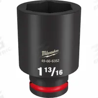 MILWAUKEE Deep Impact Socket: 3/4 in Drive Size, SAE, 1 13/16 in Socket Size, 6-Point, Deep (MPN 49-66-6352). Key specifications — attr1215501: MILWAUKEE; attr1215515: Black Phosphate; attr1215518: 1-13/16 in.