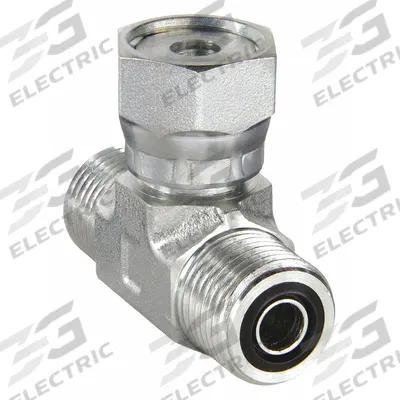 PARKER Compression Tee Fitting: 3/8 in OD x 3/8 in OD x 3/8 in OD Size, Steel - O-Ring Face Seal Steel Compression Fittings
