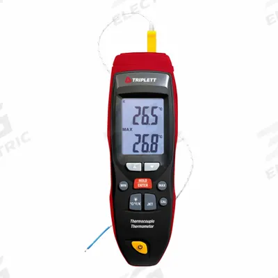 TRIPLETT Thermometer: -418°F (Type K) to 2,501°F (Type K) - Thermocouple Meters without Data Output
