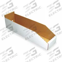 PACKAGING CORPORATION OF AMERICA Corrugated Shelf Bin: 17 in Overall Lg, 8 1/4 in x 4 3/4 in, White (MPN 1W836). Key specifications — Brand: PACKAGING CORPORATION OF AMERICA; % Recycled Content: 30-45%; Manufacturer Part Number: 1W836; Includes Dividers: Dividers Not Included; Electrostatic Discharge: Not Electrostatic Discharge Conductive.