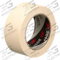 3M Masking Tape: 201+, Tan, 1 7/8 in Roll Wd, 60 yd Overall Roll Lg, Rubber, Crepe Paper, Glass. Key specifications — Series: 201+; Brand: 3M; Backing Material: Crepe Paper; For Location: Indoor; For Surface Type: Glass; Manufacturer Part Number: 201+.