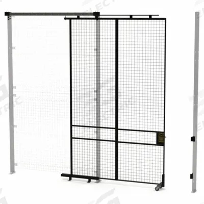 HUSKY RACK & WIRE Tunnel Slide Door: 10 ft H x 6 ft W x 1 3/4 in D, Black - Husky Rack & Wire Quick-Assemble Woven-Wire Partition Components