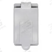 CANTEX Weatherproof Cover: PVC, FS, GFI Receptacles, 1 Gangs, 4 15/16 in Overall Ht, Gray, Vertical (MPN 5133348). Key specifications — Brand: CANTEX; Color: Gray; Compatible with Product Type: GFI Receptacles; Compatible with Series: FS; Mounting Orientation: Vertical.