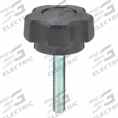 INNOVATIVE COMPONENTS Hand Knob: 5 Point, Plastic w/ Steel Thread, 5/16"-18 Thread - 5-Arm Knobs with Threaded Stud