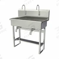 SANI-LAV Wash Station: 45 in Overall Ht, 37 in Bowl Lg, 8 in Bowl Dp, 2 gpm Flow Rate, 16 ga (MPN 54FK1). Key specifications — Includes Side Splash: Side Splash Not Included; Brand: SANI-LAV.