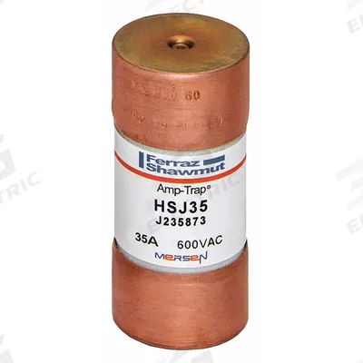 MERSEN Fuse: HSJ Series, Class J, Cylindrical Body, Very-Fast-Acting, 35 A, 600 V AC - Very-Fast-Acting Cylindrical Fuses