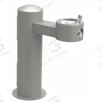 ELKAY Drinking Fountain: Freestanding, 36 11/16 in Ht, 14 in Dp, 31 in Overall Wd, ADA Compliant (MPN LK4410GRY). Key specifications — Housing Color: Gray; Brand: ELKAY; Vandal Resistant: Vandal Resistant; Housing Material: Stainless Steel; Refrigeration: Non-Refrigerated.