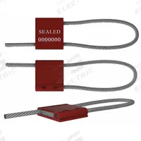 UNIVERSEAL Cable Seals: Red, Steel, 12 in Cable Lg, 3/16 in Cable Dia, Sequential, 50 PK (MPN F500M RED50). Key specifications — Brand: UNIVERSEAL; Marking Color: White; Marking Included: Numbers and Barcode; Marking Message: Sealed; Marking Numbering: Sequential.