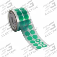 CAPLUGS Film Tape: 1 1/2 in Wd, 72 yd Lg, Ring, 1 in Dia, 2 mil Thick, Polyester Film, Green, 500 PK (MPN SH-48025). Key specifications — attr1243348: PCD-SH.