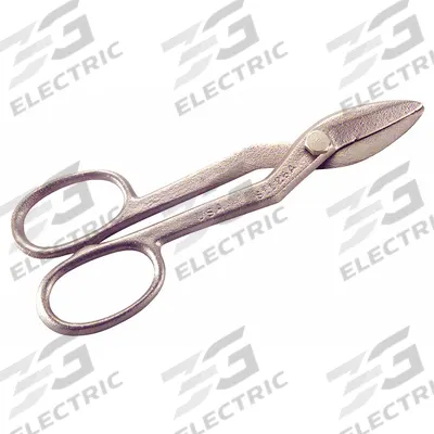 AMPCO Tinners Snip: Straight, 8 in Overall Lg, 2 in Cutting Lg, Aluminum Bronze - Non-Sparking Tinner Snips