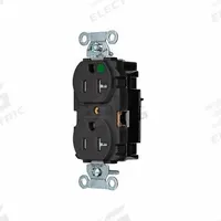 HUBBELL Receptacle: Hospital Grade, Duplex, 5-20R, Black, 125V AC, 20 A, 2 Pole / 3 Wire (MPN 8300STBKTR)