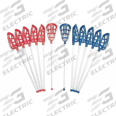 CHAMPION SPORTS Lacrosse Kit: 0 Repl Heads, 12 Sticks, 0 Pucks, 6 Balls, Vinyl, White - Youth Lacrosse Sets