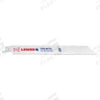 LENOX Reciprocating Saw Blade: 24 Teeth per Inch, 8 in Blade Lg, 0.04 in Blade Thick, Bi-Metal, 5 PK (MPN 20579824R). Key specifications — attr1109198: 24; attr1109200: Rigid for Straight Cuts; attr1109201: Straight; attr1109209: LENOX.