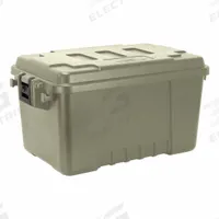 PLANO MOLDING Storage Trunk: 14 gal, 24 in x 15 in x 13 in, Green, Plastic, 2 Handles, Molded Handle (MPN PLAT16OD). Key specifications — Closure Type: Latches; Brand: PLANO MOLDING; Color: Green; Handle Style: Molded.