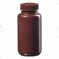 NALGENE Laboratory Bottle: HDPE, 250 mL, 8 fl oz, Closure Included, Amber, 43 mm, Polypropylene (MPN 2106-0008). Key specifications — Brand: NALGENE; Graduated: No; Body Color: Amber.