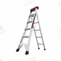 LITTLE GIANT Combination Ladder: 3 Configurations, Aluminum, 300 lb Load Capacity, 22 lb Wt (MPN 14906-001). Key specifications — Brand: LITTLE GIANT; Included Features: Rotating Wall Pad.