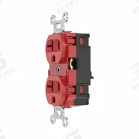 HUBBELL Receptacle: Hospital Grade, Duplex, 5-20R, Red, 125V AC, 20 A, 2 Pole / 3 Wire (MPN HBL8300STR)