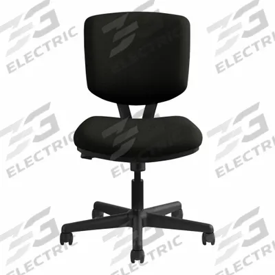 HON Office Chair: Volt, Black, Leather Material, 18 3/4 in Back Ht, 18 1/2 in Seat Wd - Armless Office Chairs