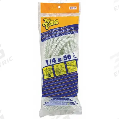 APPROVED VENDOR General Purpose Utility Rope: Twisted, 1/4 in Dia, 235 lb Working Load Limit - Shock-Absorbing Rope