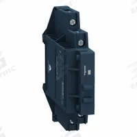 SCHNEIDER Solid State Relay: DIN-Rail Mounted, 12 A Max Output Current, SCR, AC Output (MPN SSM1A312BDR). Key specifications — Brand: SCHNEIDER; Current Type: DC; Electrical Connection: Screw Clamp; Finger Safe: Yes; Input Current: 9 to 11 mA; Maximum Output Current without Heat Sink: 12 A; Mounting Style: DIN Rail; Output Voltage: 48 to 600V AC.