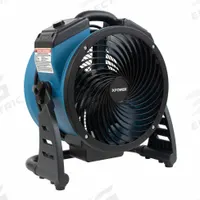 Axial Blower: 1,000 cfm, Pivoting Frame, 115V AC, Variable Speeds, Blue, 360°, Polypropylene (MPN FC-150B). Key specifications — Product Type: Axial Blower; GFCI Protected: Yes; Number of Speeds: Variable; Housing Material: Polypropylene; Brand: XPOWER; Nominal Voltage: 115V AC.