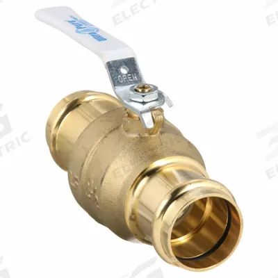 MILWAUKEE VALVE Manual Two-Way Ball Valve: 1 1/2 in, Brass, Straight, Press x Press - Brass Ball Valves