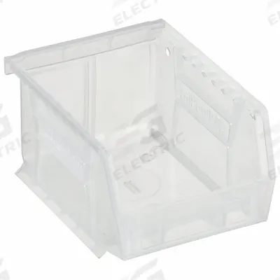 AKRO-MILS Hang and Stack Bin: 4 1/8 in x 5 3/8 in x 3 in, Clear, Label Holder Included - Clearview Plastic Bins