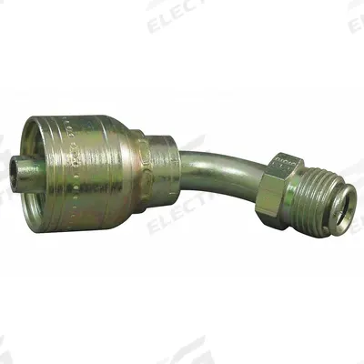AEROQUIP Hydraulic Crimp Fitting: Steel x Steel, 45° Elbow, -8 For Hose Dash Size - Aeroquip Crimp Hydraulic Hose Fittings with Inverted Flare Connection