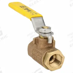 APOLLO Manual Two-Way Ball Valve: 3/8 in, Bronze, Straight, FNPT x FNPT, 600 psi Max. Pressure (CWP) (MPN 7010210). Key specifications — Brand: APOLLO; Handle: Lever.