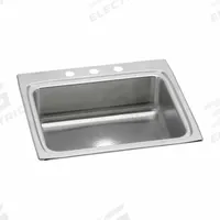 JUST MANUFACTURING Bowl Drop-In Sink: 25 in Overall Lg, 22 in Overall Wd, 8 1/8 in Bowl Dp, 1 Bowls (MPN SLF2225AR1-J). Key specifications — Brand: JUST MANUFACTURING; Color Family: Silver/Gray.
