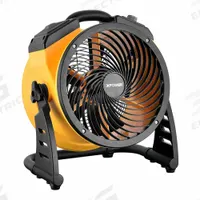 Axial Blower: 900 cfm, Pivoting Frame, 115V AC, Variable Speeds, Yellow, 360°, Polypropylene (MPN FC-125B). Key specifications — Product Type: Axial Blower; GFCI Protected: Yes; Number of Speeds: Variable; Housing Material: Polypropylene; Brand: XPOWER; Nominal Voltage: 115V AC.