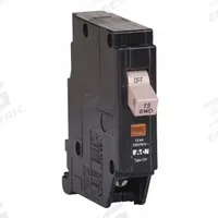 EATON Circuit Breaker: 15 A, 120/240V AC, Single Phase, 10kA at 120/240V AC, Type CH Loadcenters (MPN CHF115). Key specifications — attr195951: 15 A; attr195952: 120/240V AC; attr195953: Single; attr195954: 10kA at 120/240V AC; attr195958: Standard; attr195955: Type CH Loadcenters; attr211136: EATON.