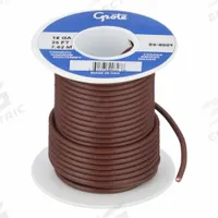 GROTE Primary Automotive Wire: GPT, 25 ft, 1 Conductor, 18 AWG, Brown, 60 V Volt (MPN 89-9001). Key specifications — Brand: GROTE.