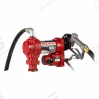 FILL-RITE Electric Drum Pump: 12 V DC, 1/4 hp HP, 15 gpm Max. Flow Rate, Pump with Hose & Nozzle (MPN FR1210H). Key specifications — Brand: FILL-RITE; Meter: Not Included.