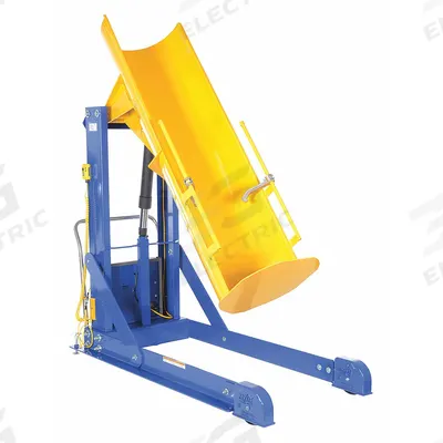 VESTIL Drum Dumper: Steel, Casters, 750 lb Wt Capacity, Fiber/Metal/Plastic - Drum Dumpers with Steel Chutes