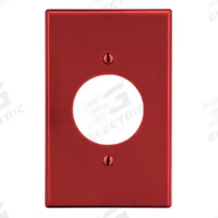HUBBELL Wall Plate: Single Circular Opening, 1 Gang, Red, Std Size (MPN P720R). Key specifications — Brand: HUBBELL; Material: Polycarbonate.