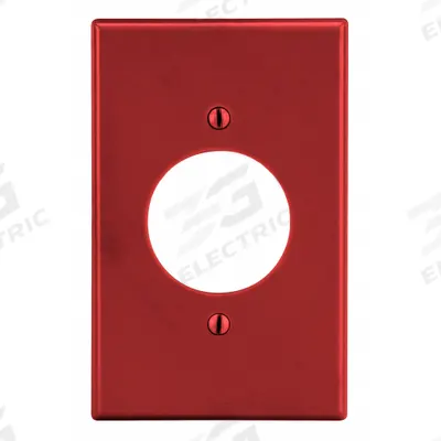 HUBBELL Wall Plate: Single Circular Opening, 1 Gang, Red - General Purpose Wall Plates