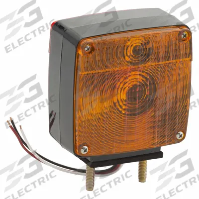 GROTE Stop/Turn/Tail Light: Incandescent, Stop, Turn, and Tail Combo Light, Amber/Red - Stop, Turn & Tail Combination Lights