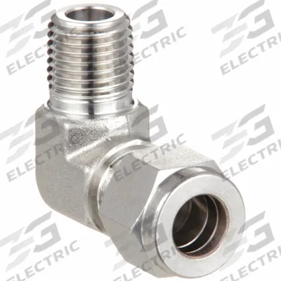 HAM-LET Compression Fitting Elbow: 3/8 in OD x 1/8 in Pipe Fitting Size - Double-Ferrule Stainless Steel Fittings