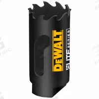 DEWALT Hole Saw: 1 1/8 in Saw Dia., 3 Teeth per Inch, 1 3/4 in Max. Cutting Dp, 1/2"-20 Thread Size (MPN DAH3118). Key specifications — attr1098070: 3; attr1098087: DEWALT; attr1098073: 1/2"-20.