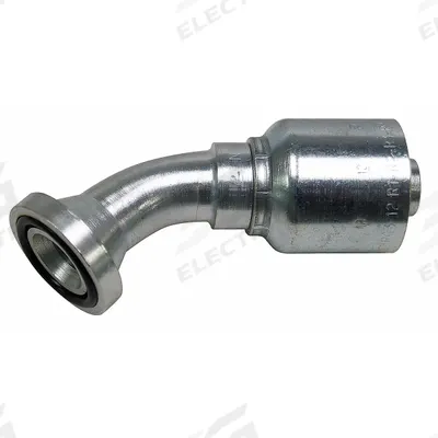 Parker Hydraulic Flange Fitting: 1 1/4 in Hydraulic Hose I.D., 1 1/4 in Hydraulic Flange Size - Crimpable 45° Elbow, Hydraulic Flange Fittings