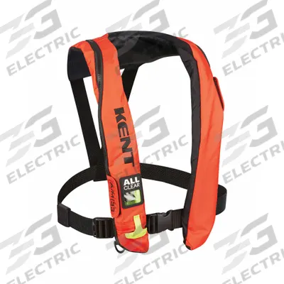 KENT SAFETY Life Jacket: Orange, Type V, 35 lb Buoyancy, SOLAS-Grade Reflective - Inflatable Personal Flotation Devices