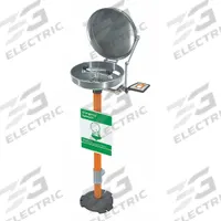 GUARDIAN EQUIPMENT Plumbed Eyewash: Std, Floor Mnt, Eyes Coverage, Covered, Stainless Steel Bowl (MPN G1825BC). Key specifications — Activation: Push Plate; Brand: GUARDIAN EQUIPMENT.