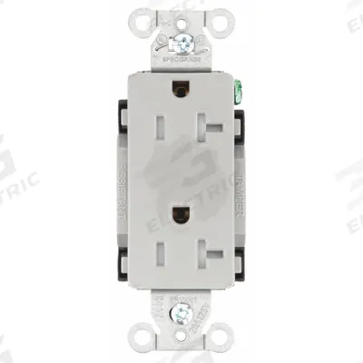 BRYANT Receptacle: Decorator Duplex, 5-20, Gray, 125V AC, 20 A, 2 Pole / 3 Wire (MPN DRS20GRYTR) - General Purpose Receptacles