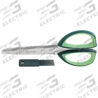 CRESTWARE Kitchen Shears: Ambidextrous, Ergonomic Handle, 8 in Overall Lg, 3 1/2 in Lg of Cut, Steel (MPN KN14). Key specifications — Adjustable: No; Brand: CRESTWARE; Handle Style: Ergonomic; Left/Right Hand: Ambidextrous; NSF Certified: Yes.