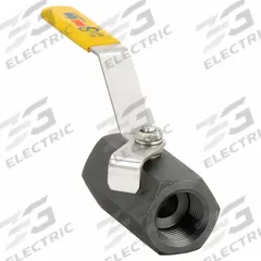 APPROVED VENDOR Manual Two-Way Ball Valve: 3/4 in, Carbon Steel, Straight, FNPT x FNPT, One-Piece (MPN 08Q011N06034S4). Key specifications — Brand: APPROVED VENDOR; Handle: Locking Lever.
