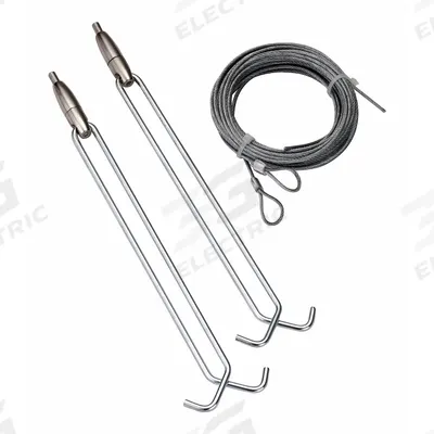 LITHONIA LIGHTING Aircraft Cable Hanging Kit: 120 in Lg, 1/6 in Wd - Clips, Chains & Hangers