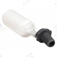 KERICK Float Valve Assembly: For Water Media, Angle Valve Body, Cylindrical, Bulkhead, PVC, MNPT, M (MPN MA3P2). Key specifications — Mounting: Bulkhead; Arm Adjustability: Adjustable; Connection Gender - Side 1: Male; Brand: KERICK; Connection Type - Side 1: NPT; Flow Rate: 1.3 gpm @ 40 psi; For Media: Water; Seal Material: Santoprene Rubber.